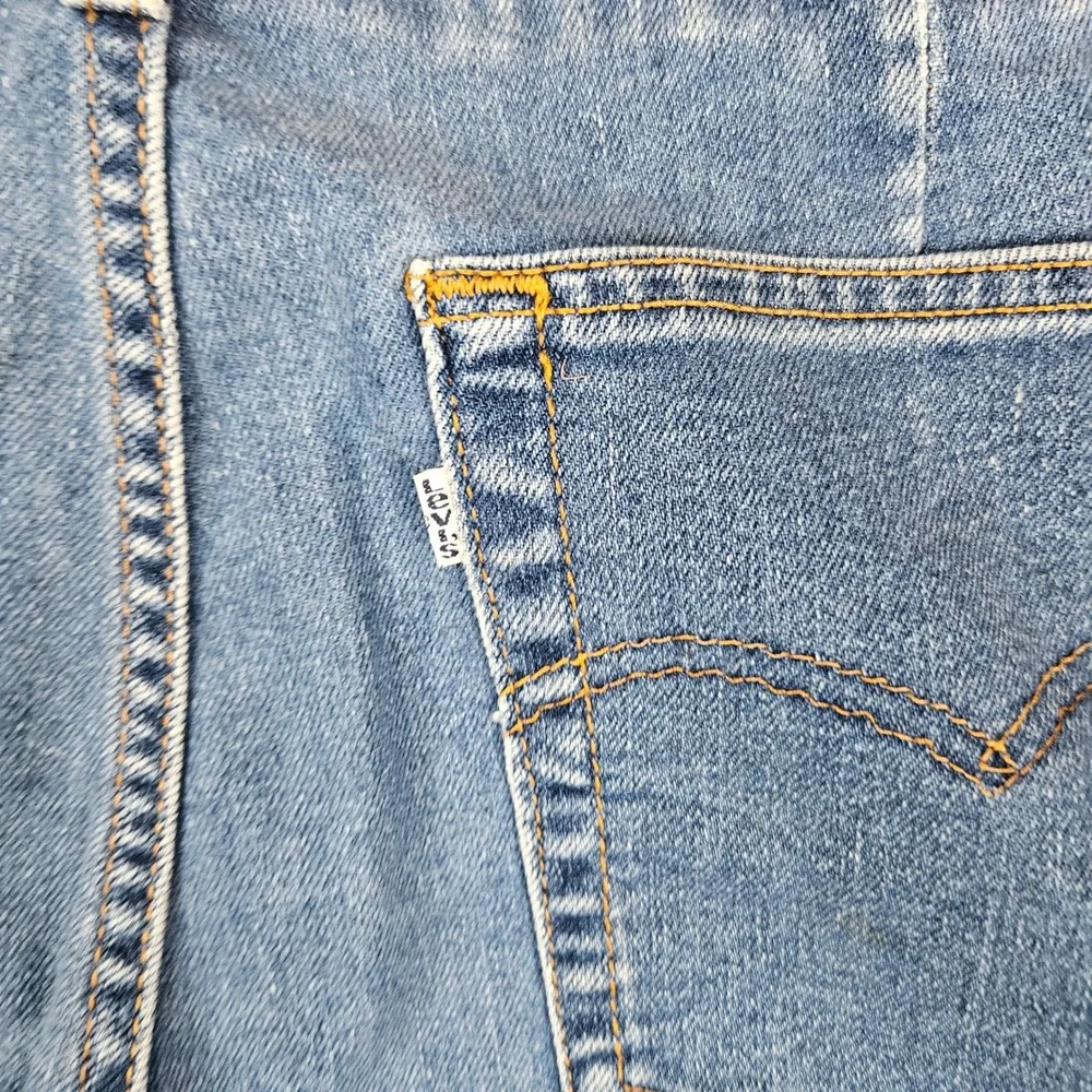 Vintage Levis 26W 40 Light‎ Wash Patchwork Straight Leg Jeans Made in USA Blue